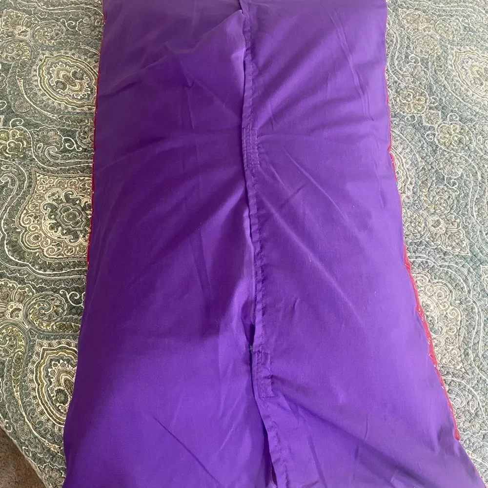 Patchwork Quilted Pillow Sham in Burgundy and Purple Patchwork cottagecore
